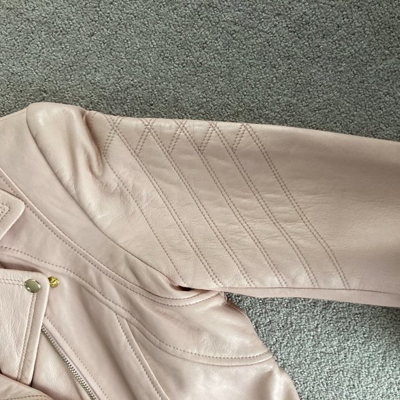 Danier Blush Pink Leather Moto Jacket - Picture 5 of 6